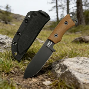 Couteau bushcraft lame fixe 8Cr13Mov camping survie