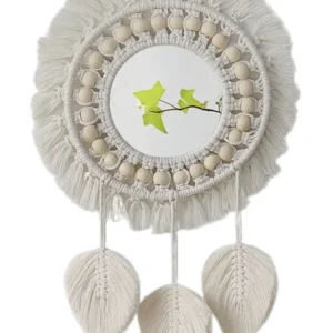 Miroir Macramé Plume