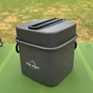 Batterie de cuisine camping 2-en-1 – Pot + poêle aluminium