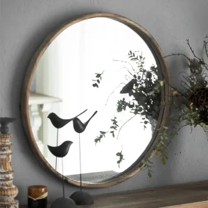 Grand Miroir Rond en Bois - Nature Authentique et Intemporelle