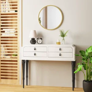 Grand Miroir Rond Doré 60 cm – Idéal pour Salon, Entrée ou Salle de Bain