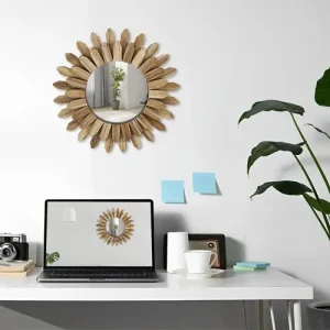 Miroir Rond en Bois Flotté