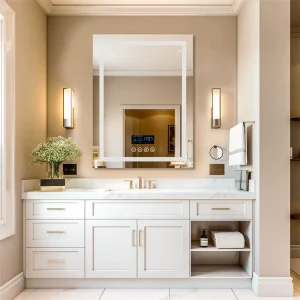 Miroir LED Bluetooth 70x90 cm avec Enceinte et Anti-buée