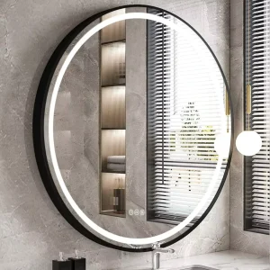 Miroir Rond Lumineux Salle de Bain 80 cm - Style moderne ou minimaliste