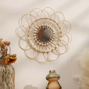 Miroir Rotin Soleil 32 cm - Élégance Naturelle & Bohème
