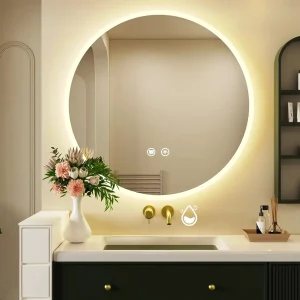 Miroir Salle de Bain Anti Buée LED Rond 70 cm – Lumineux et Tactile