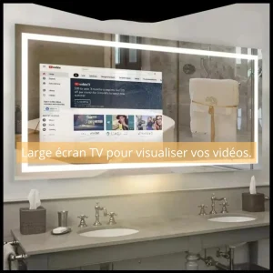 Miroir Salle de Bain Connecté Android 140x90 cm – Écran Tactile & WiFi