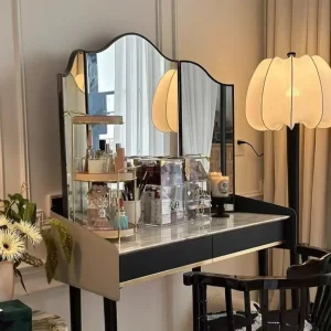 Miroir Triptyque GATSBY — Noir Mat Pliable